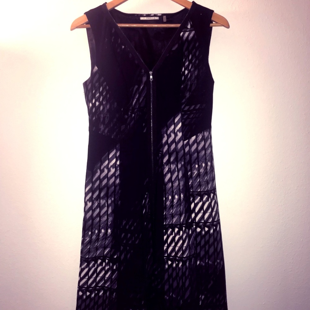 Tahari Silk Zipper Dress